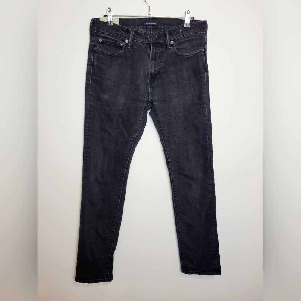 Abercrombie & Fitch Women Skinny Jeans Washed Black Denim Mid Rise 30x30